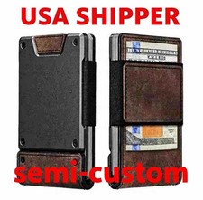 MINIMALIST PULL TAB WALLET  SLIM METAL CARD HOLDER CASH STRAP SEMI-CUSTOM 