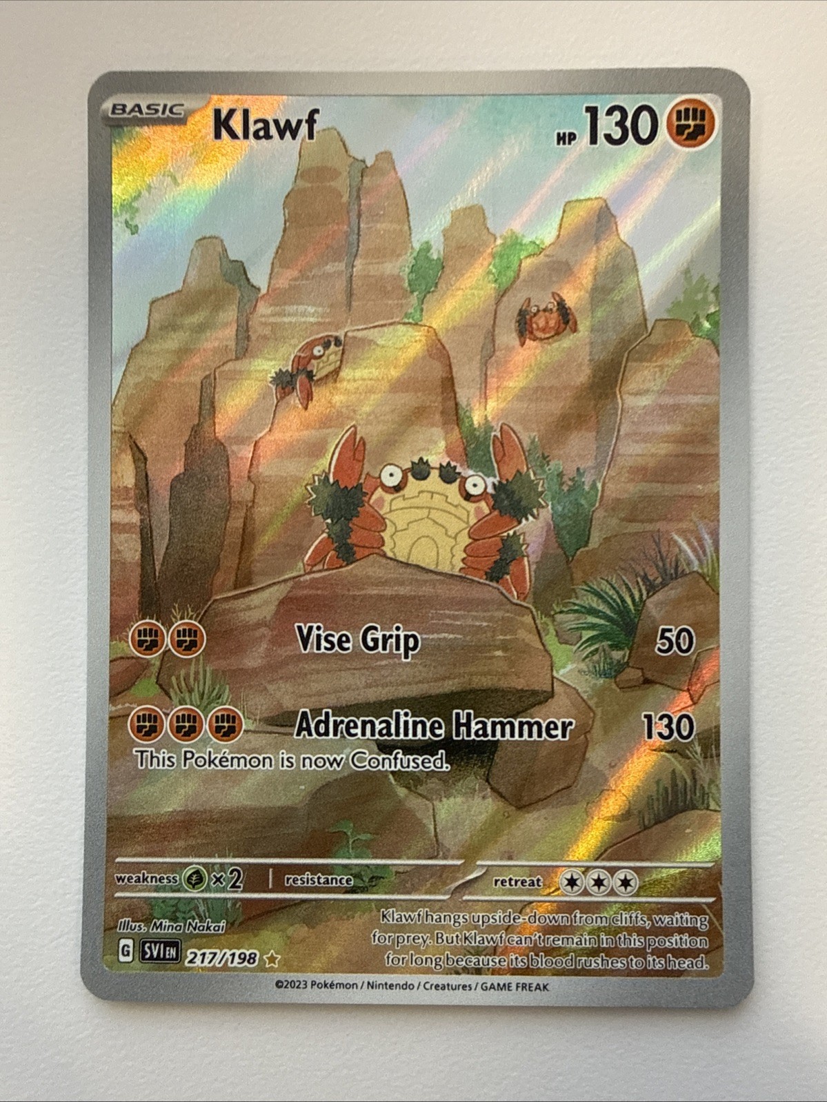 Klawf 217/198 SV1 Scarlet & Violet Base Illustration Rare Holo Pokémon 2023 - NM