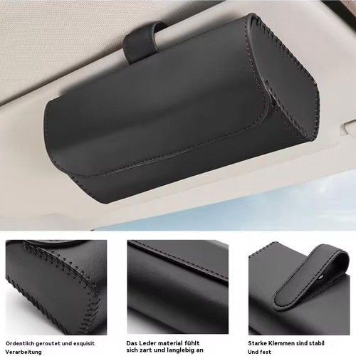 Auto Brille Box Universal Leder Sonnenbrille Fall Aufbewahrung halter Tasche - Bild 4 von 13