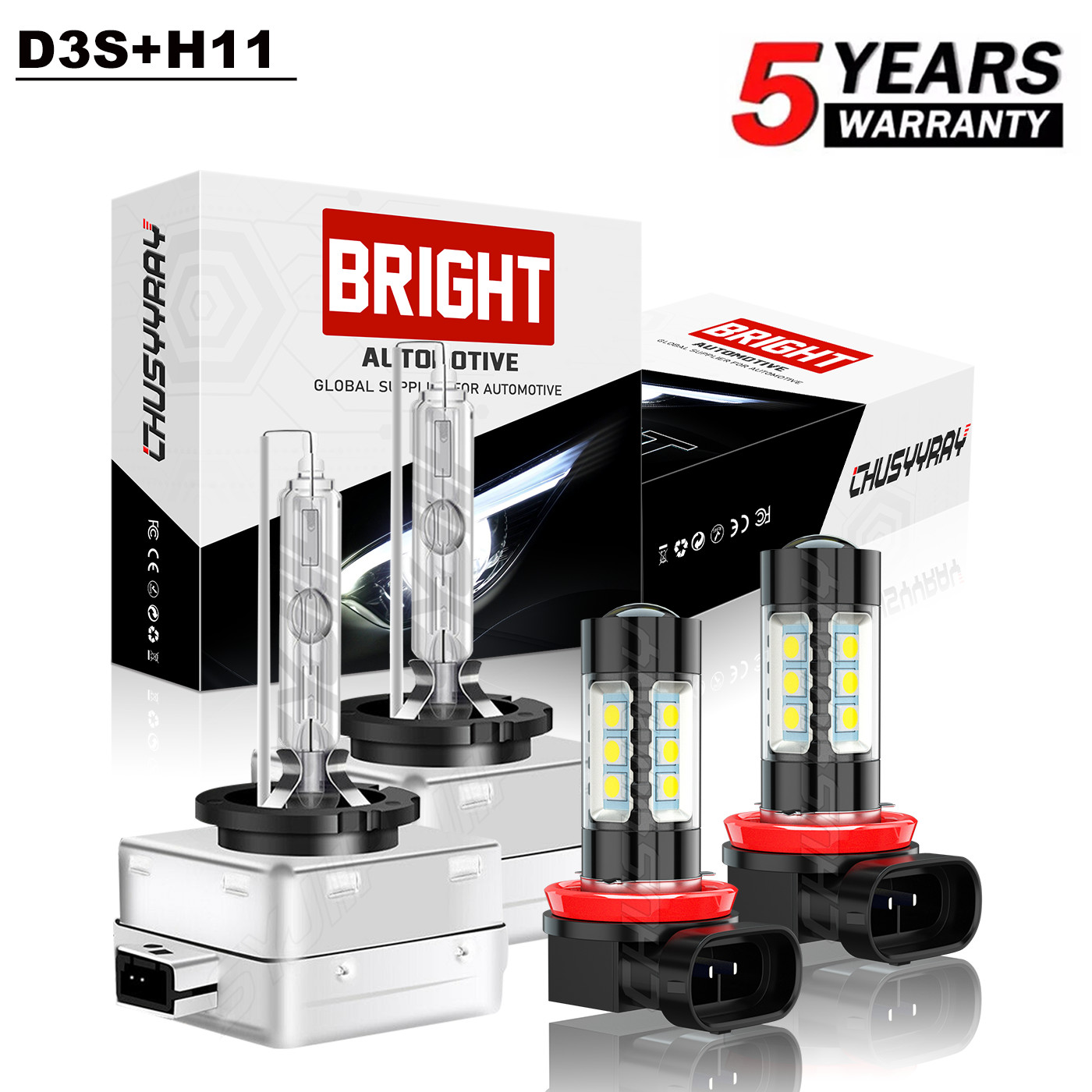 For Dodge Durango 2014-2017 HID Headlight Hi/Lo Beam Fog Light Bulbs Xenon White