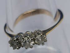 Diamond 3 stone ring, Size Q1/2