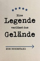 Rente Karte GlüCkwunschkarte GrußKarte Ruhestand Pension Abschied Legende