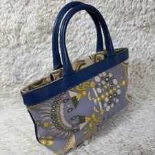 Emilio Pucci Handbag Canvas Leather Multicolor Allover Made in Italy