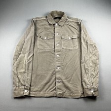 AllSaints Spotter Shirt Jacket Mens Small Tan Twill Button Up Long Sleeve Casual