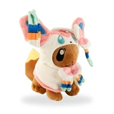 Pokémon Eevee Sylveon Poncho Plush Toy 9" Fairy Cosplay Hoodie Eeveelution