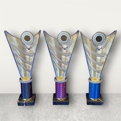 Kegel Pokal Auszeichnung Silber & Rosa Blau oder Schwarz Sport Tanz GRATIS Gravur