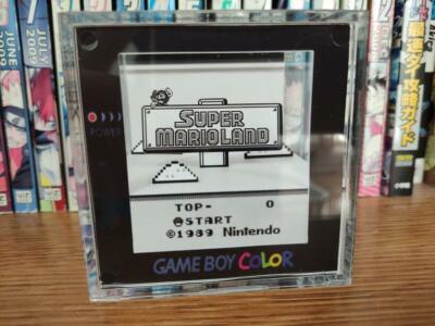Super Mario Land - Mario Title Handmade Diorama -Gameboy Gaming Cube-Fanart