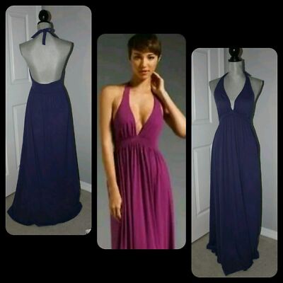 $230 SUSANA MONACO Designer Purple V-Neck Halter Backless Maxi Dress ~ S M3020 | eBay $230 SUSANA MONACO Designer Purple V-Neck Halter Backless Maxi Dress ~ S M3020 | eBay