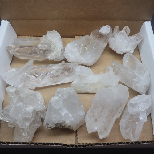 Racimo de cristal de cuarzo transparente natural de 1 lb puntos de cristal muestras minerales - Imagen 7 de 10
