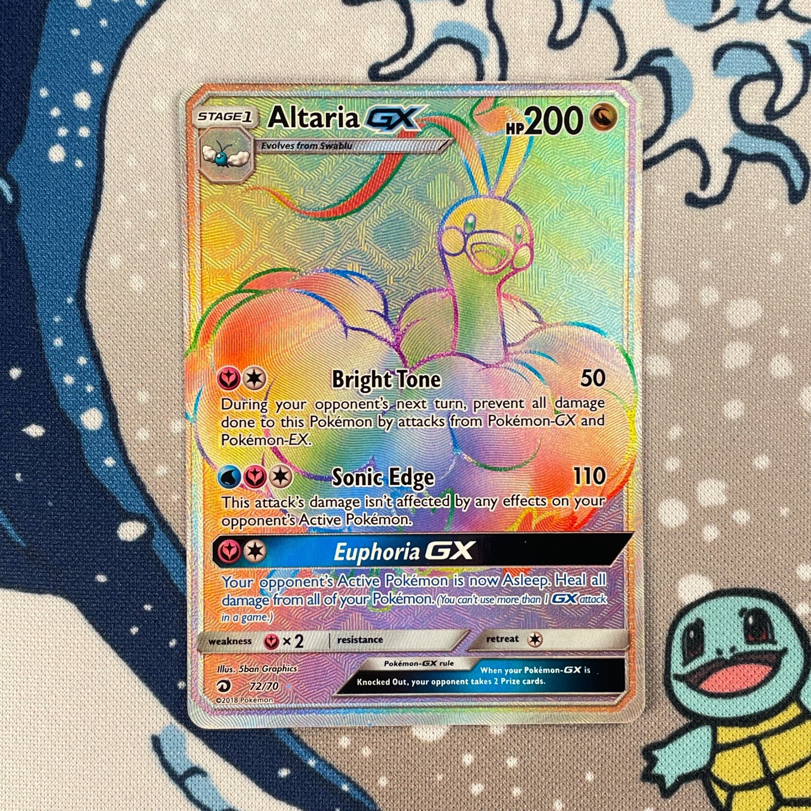 Altaria GX 72/70 Rainbow Secret Rare Sun & Moon Dragon Majesty Pokemon Card NM