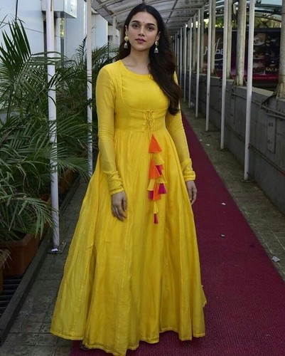Bollywood Designer Yellow Rayon Cotton 