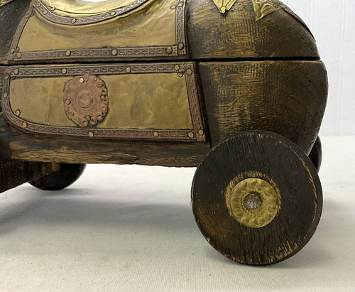 Vintage Rajasthani Horse on Wheels | Copper Folk Art - Picture 12 of 13