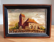 TRAKŲ SALOS PILIS, TRAKAI INSULAR CASTLE Original Vintage 1992 Painting Framed
