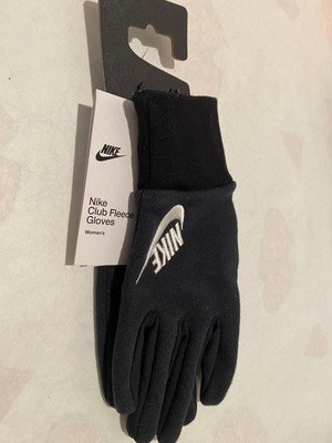 Nike Club Fleece Gloves Womens Medium Black/White New With Tags