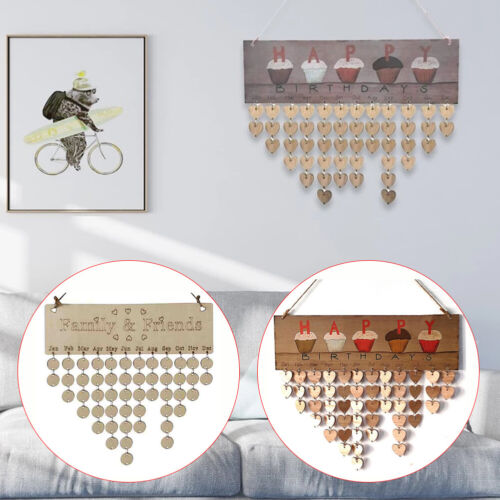 Dauerkalender Holz Kalender Geburtstag Erinnerung Familie Freunde Kalender DIY~ - Bild 4 von 13