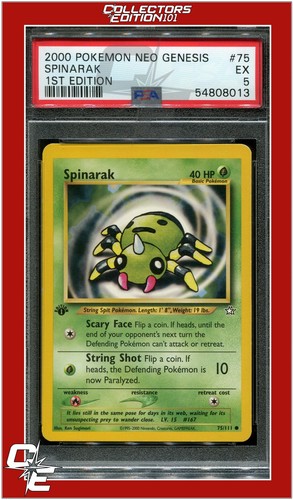 Spinarak (1st Edition) graded PSA 5 for sale on eBay