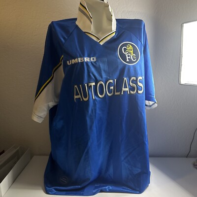 Original Umbro Autoglass Chelsea 1997/1999 Heim Fußball Trikot Herren XL Vintage
