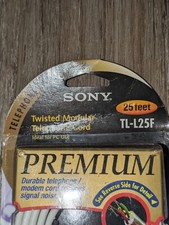 Sony Telephone Cord TL-L50ST Twisted Modular Phone Line Sealed 25ft New Vintage
