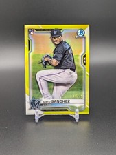 Sixto Sanchez RC Marlins 2021 Bowman Chrome Yellow Refractor #'d /75 #78