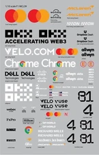 1/10 Scale Mclaren F1 MCL39 2025 RC Car Clear Vinyl Sticker Sheet