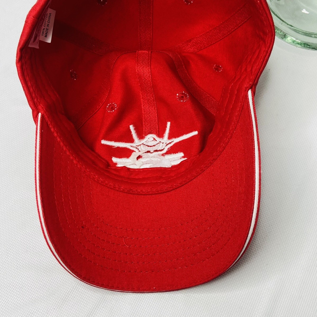 F35 Jet Baseball Cap Hat Red Cotton Embroidered Logo Towsley | eBay