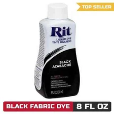 Rit Dye More For Clothes Liquid All Purpose Paint Restore Repair Black, 8 Oz New