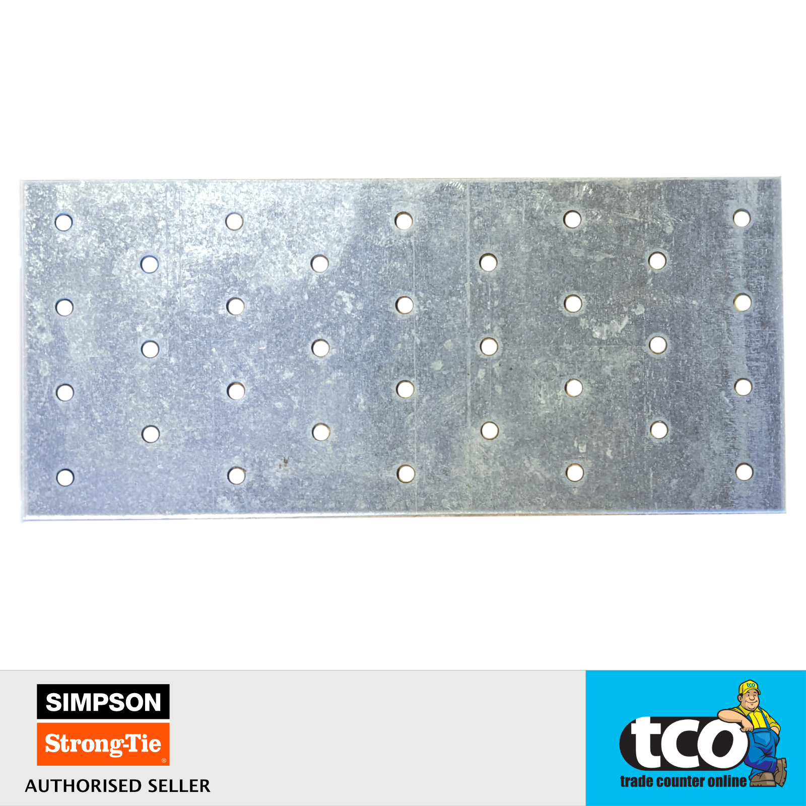 2 x Simpson Nail Plates Galvanised Steel Straight Nail Plate All