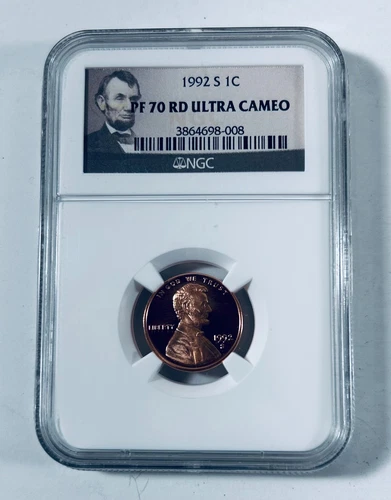 1992 - S 1C LINCOLN CENT NGC PF 70 RD ULTRA CAMEO  Lincoln Label
