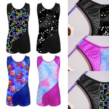 Girls Jumpsuit Boy-cut Unitard Kids Bodysuit Sleeveless Leotard Sport Romper