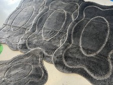 ROMANY WASHABLES NON SLIP SUPER THICK GYPSY SET OF 4 DARK GREY 75x125CM LARGE X