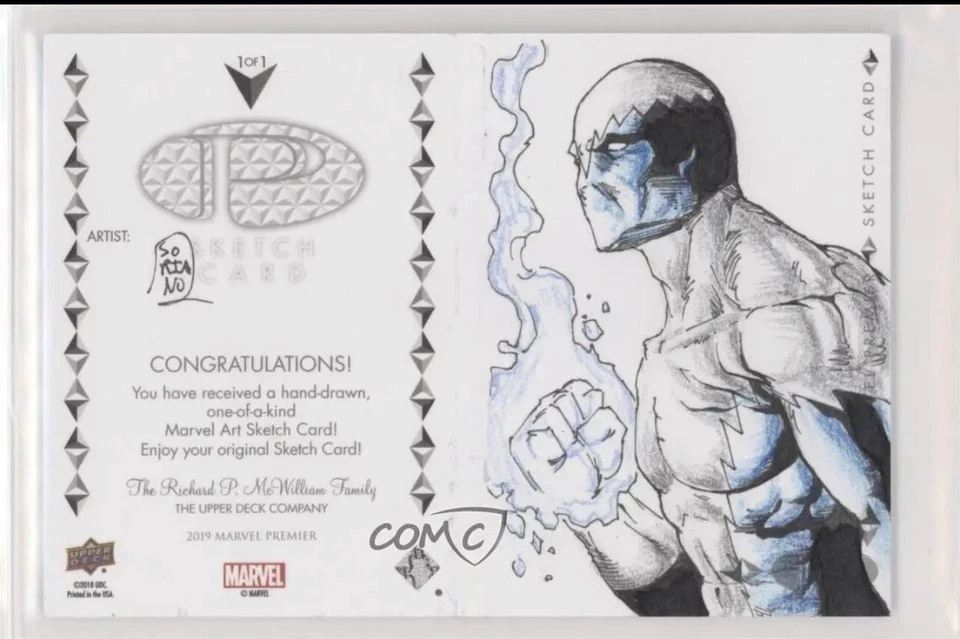 2019 Marvel Premier Sketch Cards Dual Panel 1/1 Brian Soriano #SKT-DP Auto 0y6z - Image 3 of 3