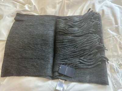 Lucky Brand Solid Brushed Dark Gray Scarf w/Fringe, NWT, MSRP $69