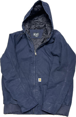 Carhartt J130 Navy XL Tall Quilt Lined Loose Fit Active Jack Men 104050-I26 Used