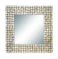Woodland Imports 32 H X 32 W Wooden Capiz Mirror on sale Woodland Imports 32 H X 32 W Wooden Capiz Mirror on sale