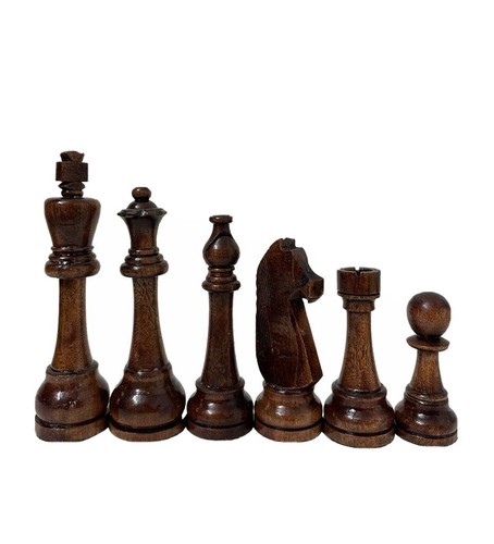 Juego de ajedrez tallado a mano King 6" 32 piezas de ajedrez de madera pesadas hechas a mano - Imagen 4 de 10