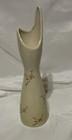 1970’s Ceramic Vase With Orange Flower Branches Semi Swag Pale Yellow