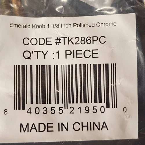 Top Knobs TK286 Emerald 1-1/8 Inch Polished Chrome Cabinet Knob Octagonal  - Picture 3 of 3