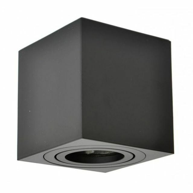 Black Surface Mounted Adjustable Ceiling Light Downlight GU10 Square