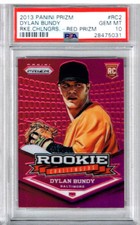 2013 Panini Prizm Dylan Bundy Rookie Challengers - Red Prizm PSA 10 RC