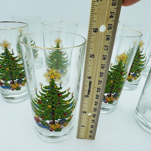 Set of 12 Vintage Christmas Tree Drinking Glasses - Picture 4 of 5