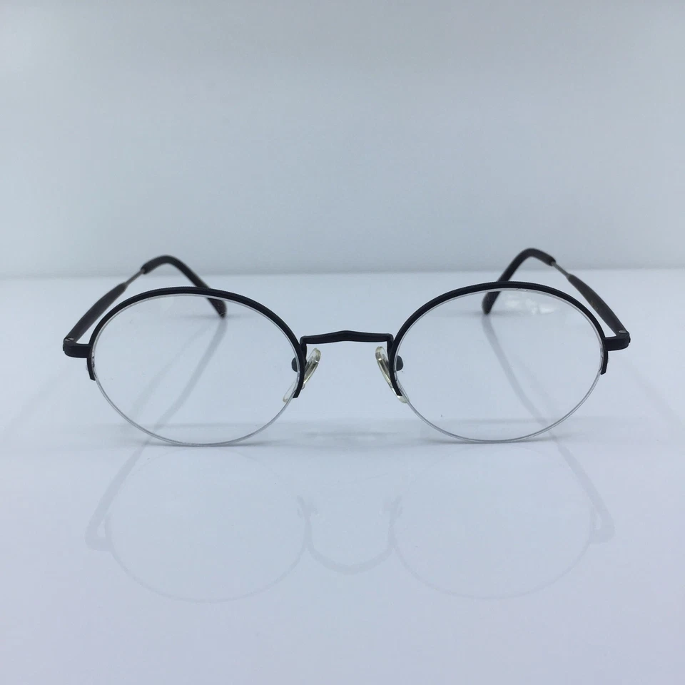 全新 复古 松田 2842 眼镜 C. BK 拉丝哑光 黑色 49-22 毫米 日本制造 — 第 3/4 张图片