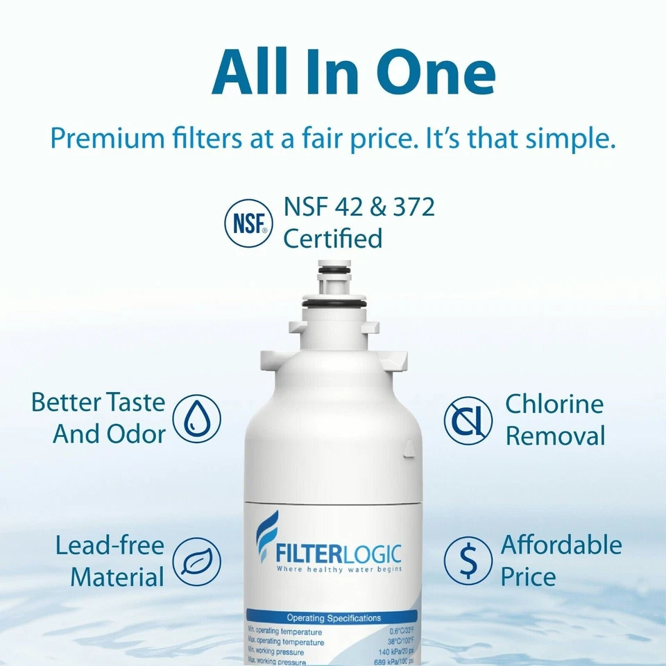 FilterLogic ADQ73613401 Refrigerator Water Filter, Replacement for LG® LT800P® - Image 2 of 4