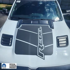 fits 2025 Ram 1500 Rebel Hood Graphics Vinyl Decals Stickers V2 Mopar Dodge 