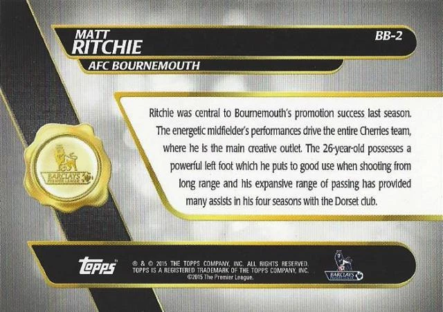 Topps Premier Gold 2015 'Best of the Barclay's Premier League' - Numbered to /25 - Image 4 of 4