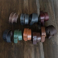Handmade Mens Full Grain Leather Belt Strap Without Buckle 1.5" Wide Made in USA