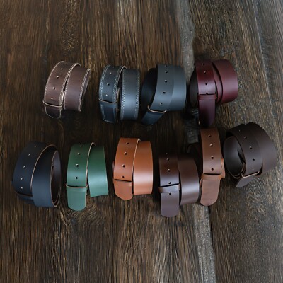 Handmade Mens Full Grain Leather Belt Strap Without Buckle 1.5'' Wide Made in USA