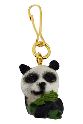 Giant Panda Figurine Zipper Pull Charm 