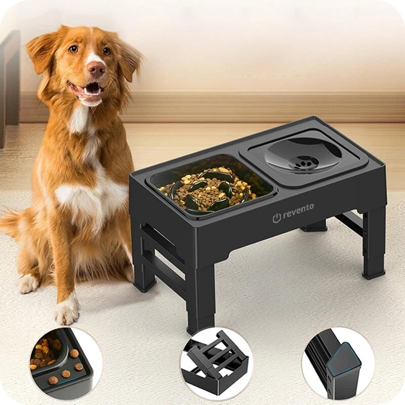REVENTO Erhöhter Hundenapf Einstellbar 1,4L- Hundebar Futterstation Hund Groß - Bild 2 von 4
