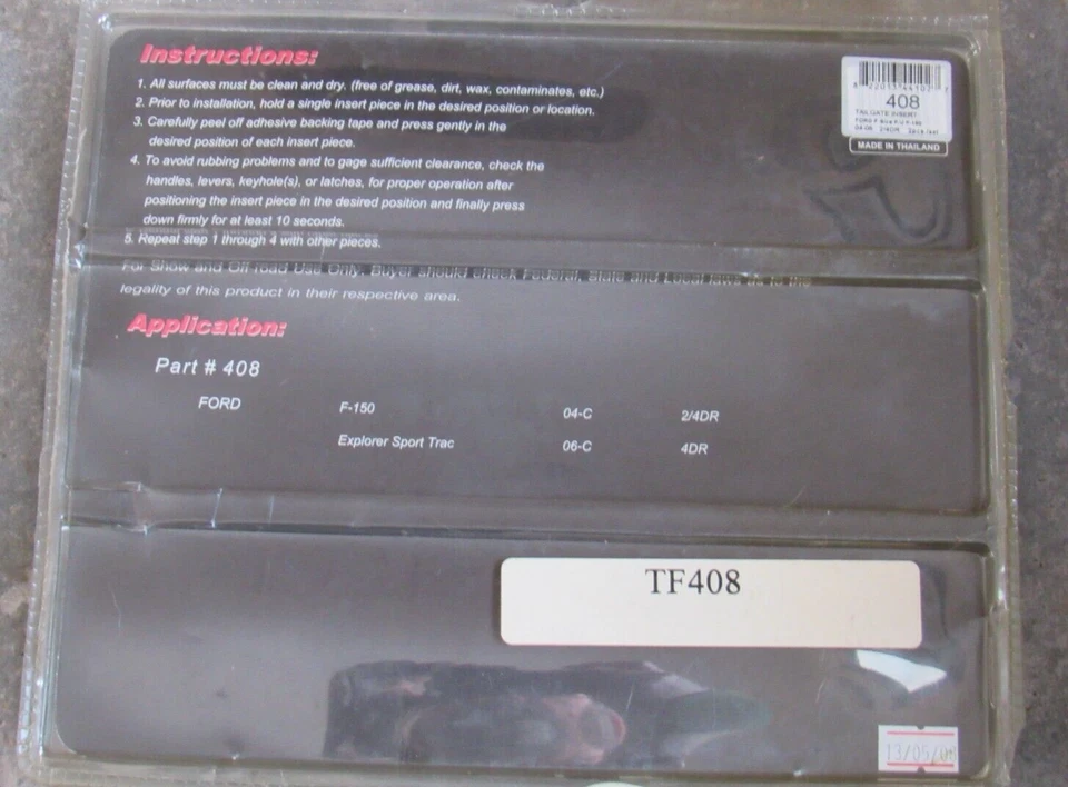 Cubierta de manija de puerta trasera cromada pulida Ford F-150 2004-2014 TFP 408 nueva sellada Foto 3 de 4