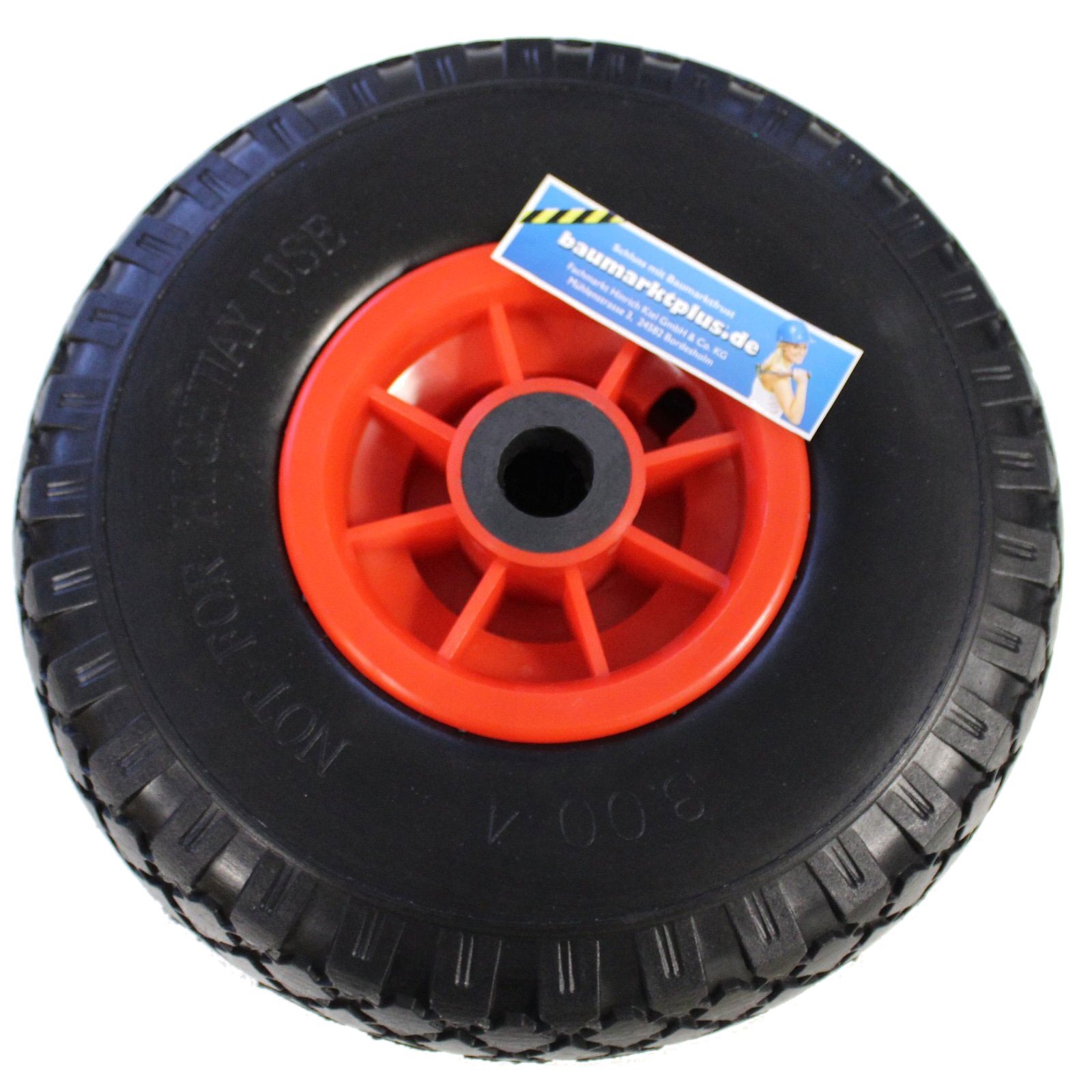 Produktbild von KOVA® 2x Sackkarrenrad PU-Vollgummi 260x85 Mm – Pannensicher, 80 Kg Traglast, Achse 20 Mm, Für Bollerwagen & Co.